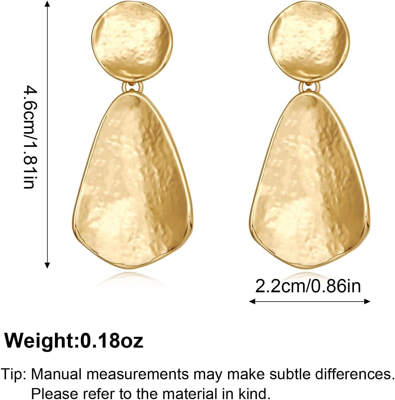 Gold Plated Earrings for Women Geometric Chunky Dangle Earring Trendy Silvery Tw