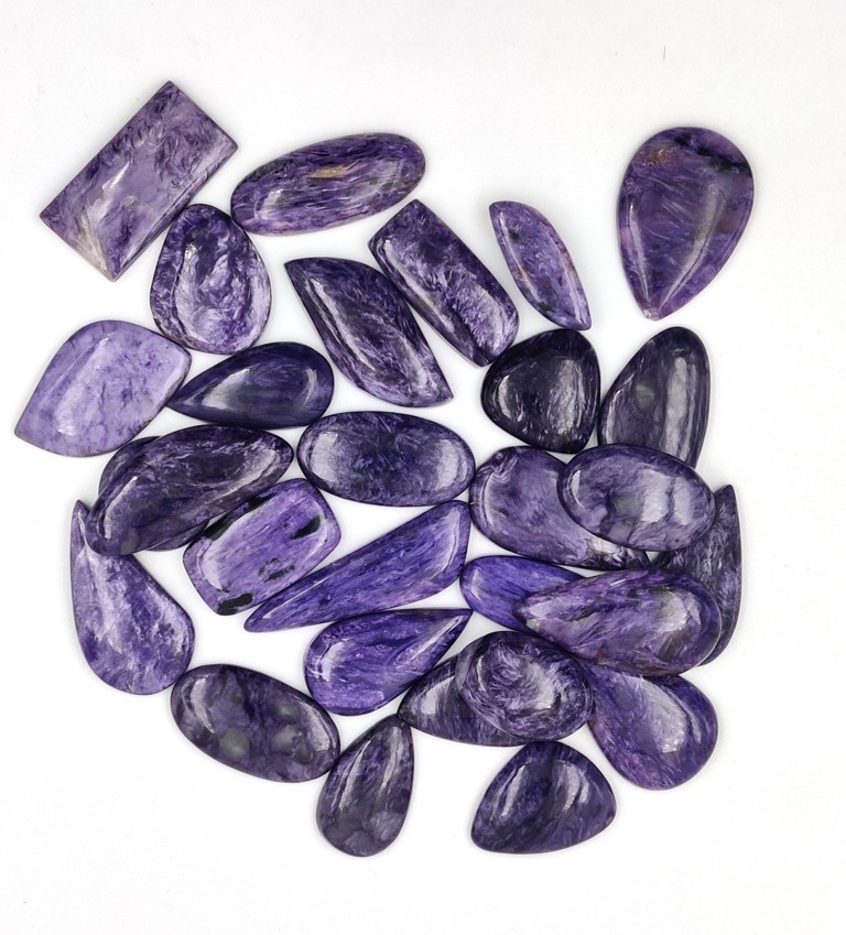 Premium Natural Charoite Chabochon Gemstone For Necklace Jewelry Making 72038