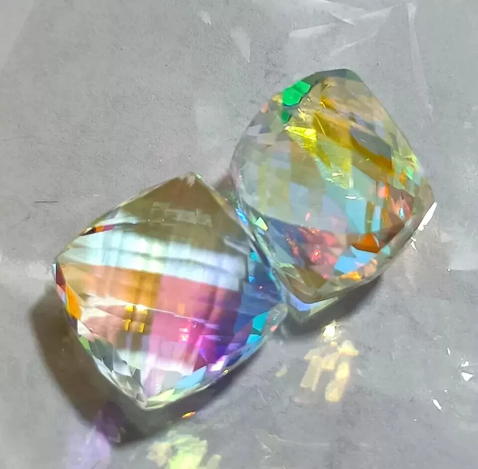 Mystic Pair Topaz 98-100 Ct Natural Rainbow Colour Cube Loose Certified Gemstone