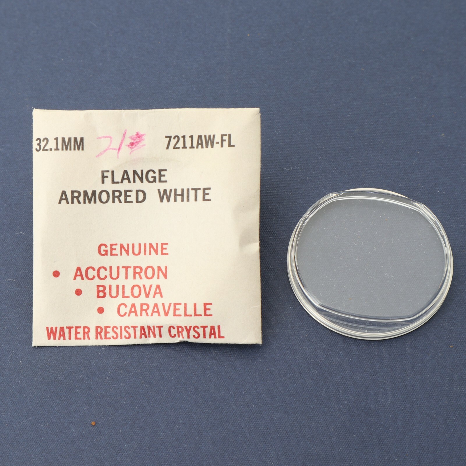 Original Genuine Bulova 7211AW-FL Crystal 32.1mm Watch Part Watchmakers (C1D30)