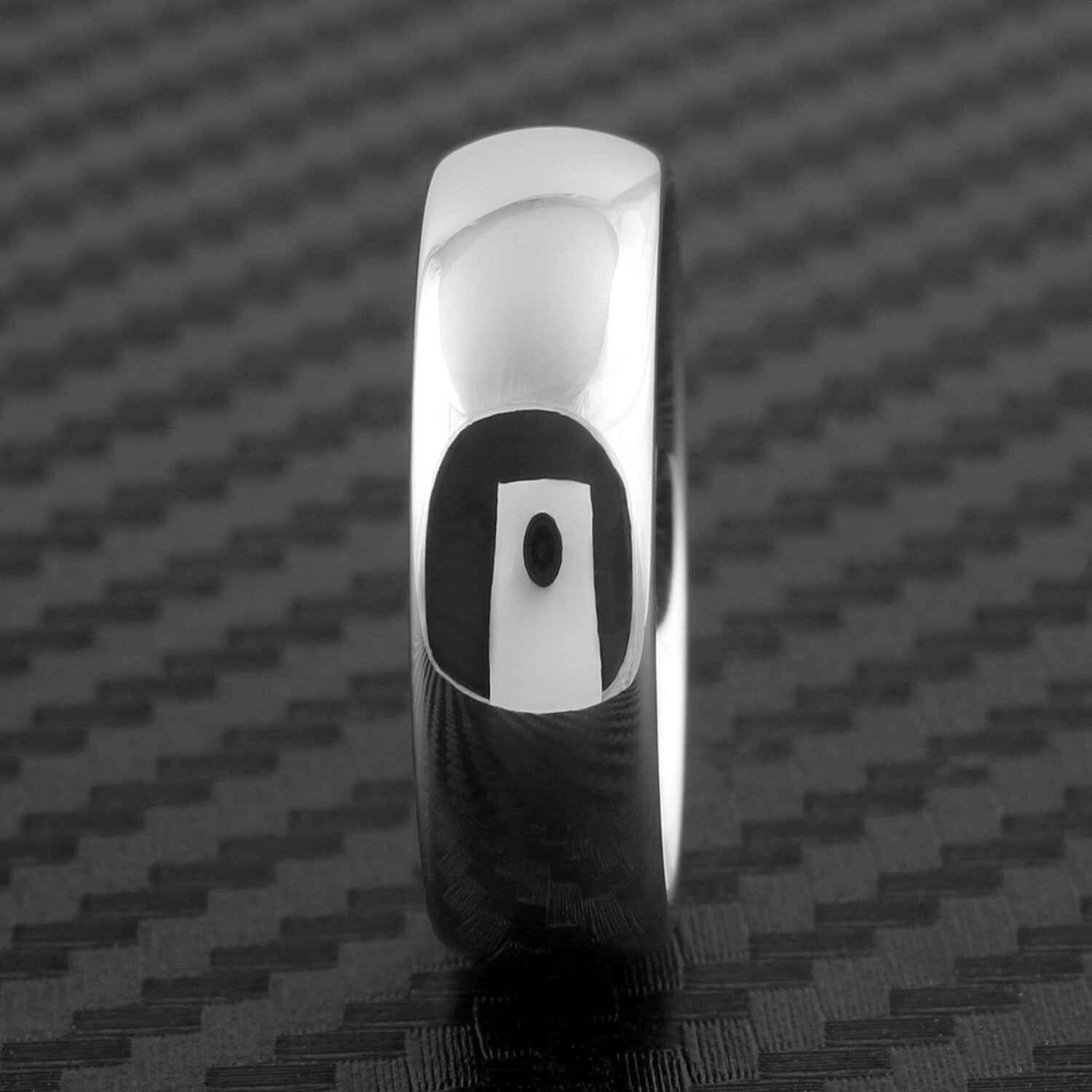 6/8mm 925 Sterling Silver Plated Tungsten Plain Polished Men’s Wedding Band Ring