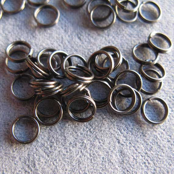 Jump Rings Plated Gold Silver Bronze Black Open Split Double or Oval 3MM-10MM OD
