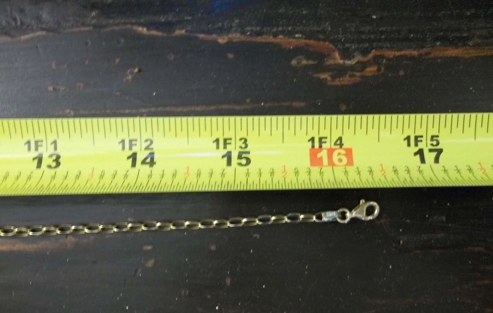14K. YELLOW GOLD ELONGATED ROLO CHAIN 16 INCHES 5 + GRAMS