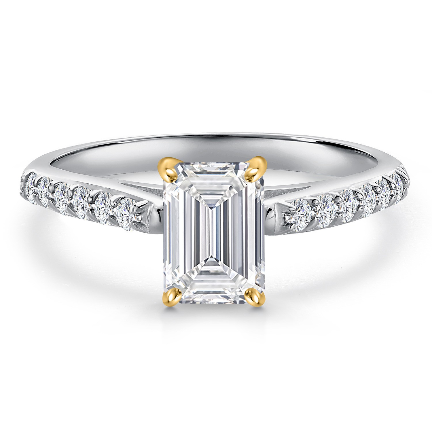 1.24 Cttw IGI Certified Lab Grown Diamond in 10K White Gold with Yellow Gold