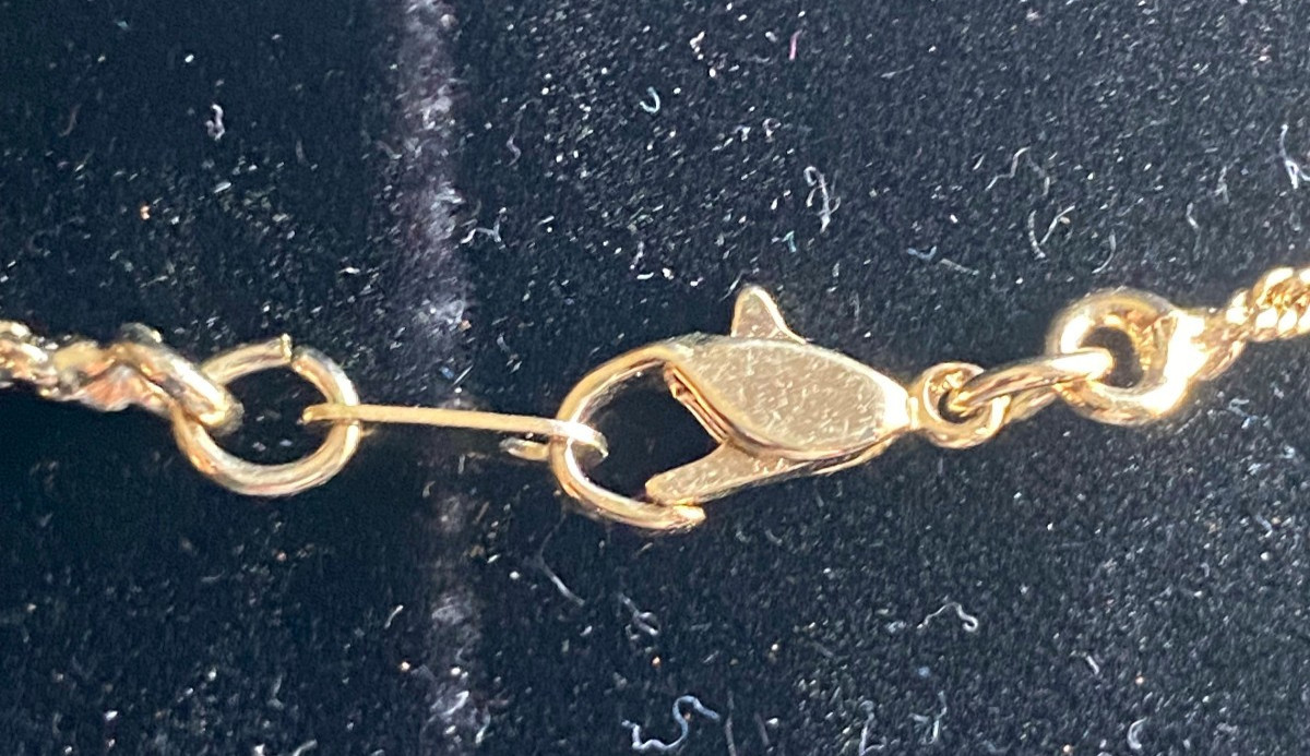 Gold Tone Rope Chain Necklace Small Chain Style Lobster Clasp Mrkd Korea NoStone