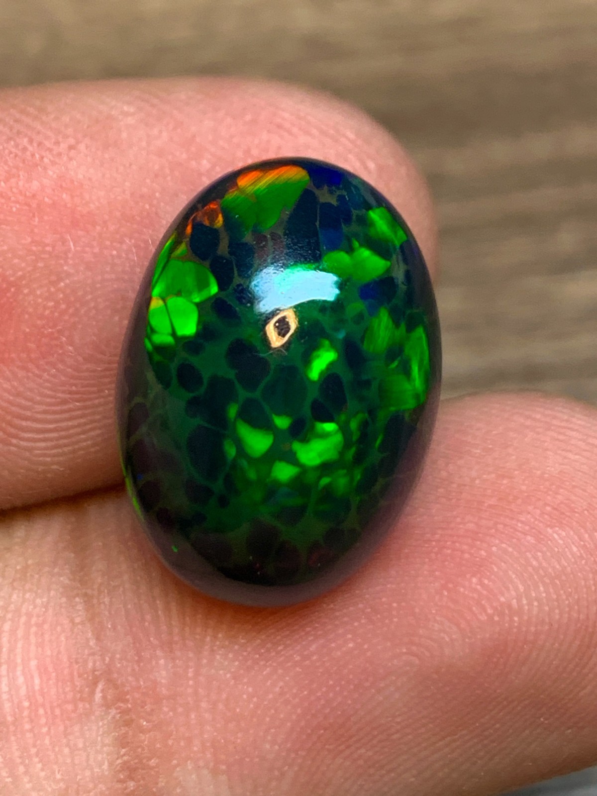 Ethiopian Honeycomb Black Opal 13x18mm Oval Cabochon 8.6crt Gemstone for Jewelry