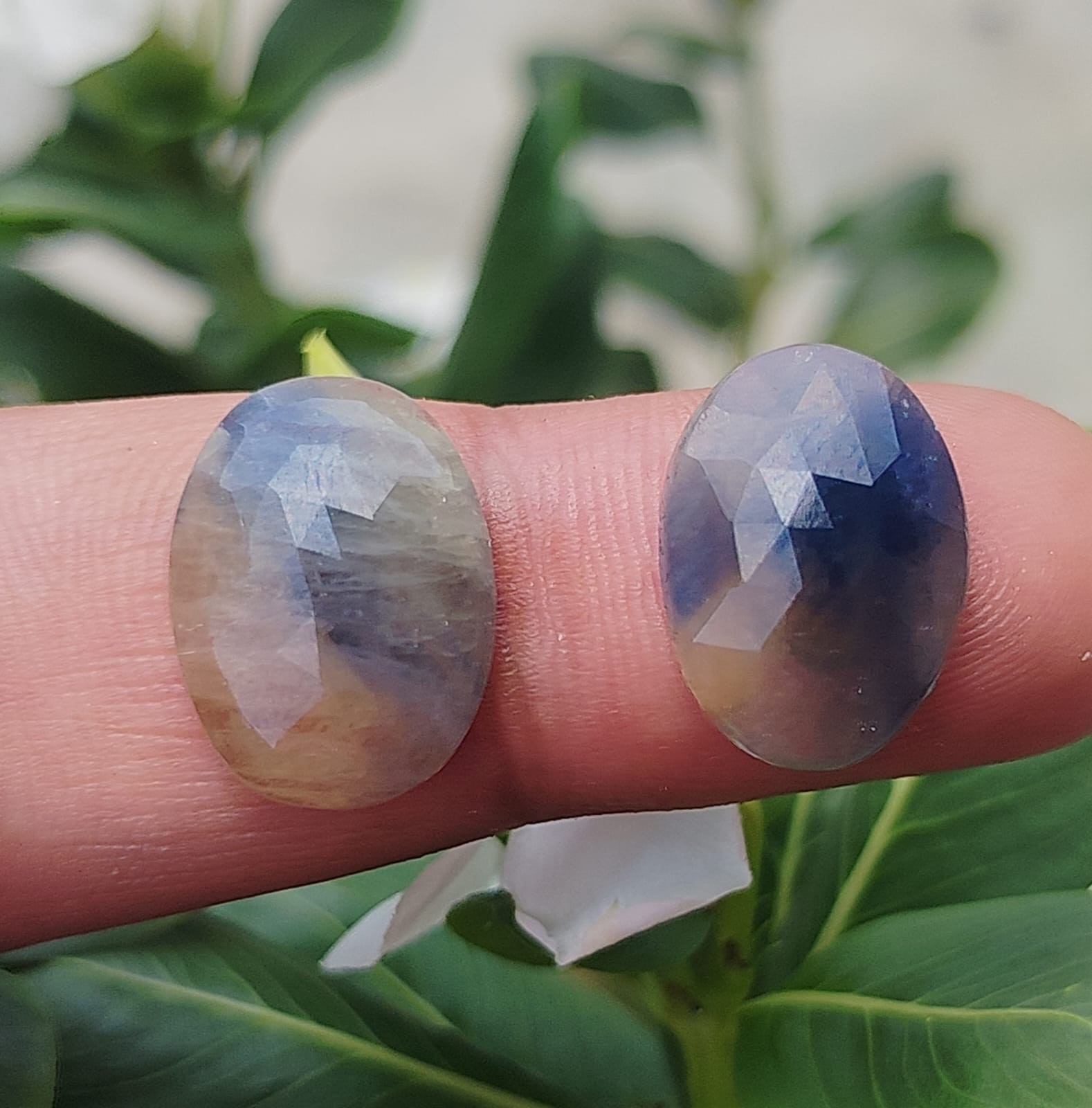 Natural Multi Sapphire Oval Faceted Cabochon,Polished Loose Gemstone For Jewelry