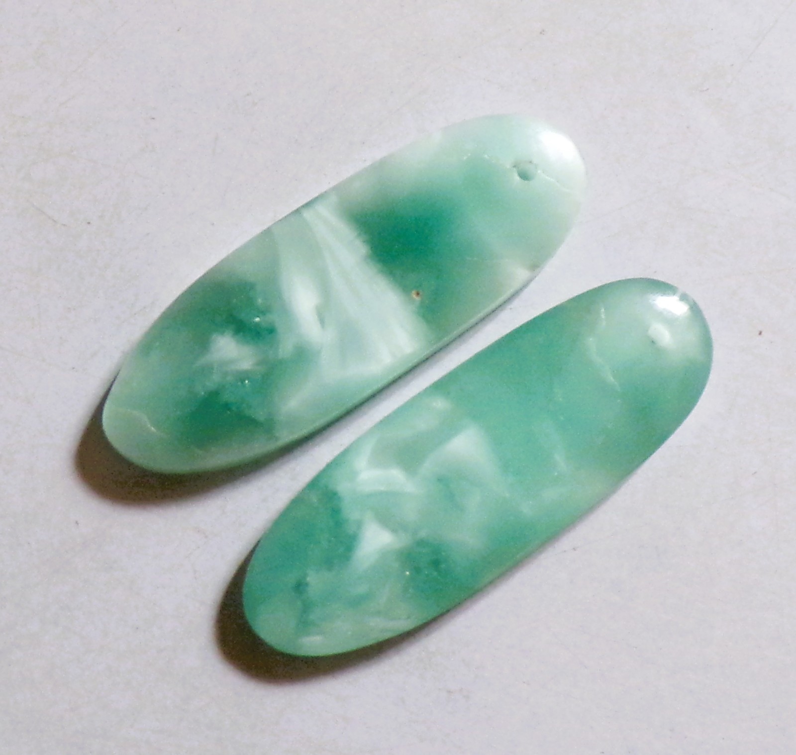34.00 Cts Natural Hemimorphite Drilled Cabochon Match Pair Gemstone 35X12.4MM 12