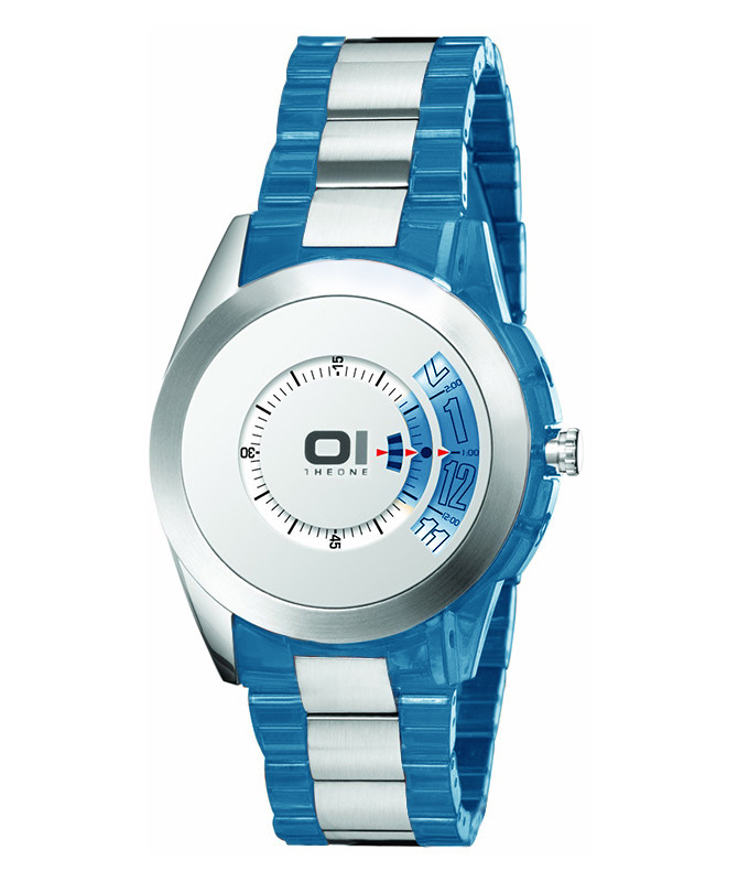 GENUINE 01 THE ONE SPINNING WHEEL AN08G05 CLASSIC ANALOG WATCH ENAMEL BEZEL