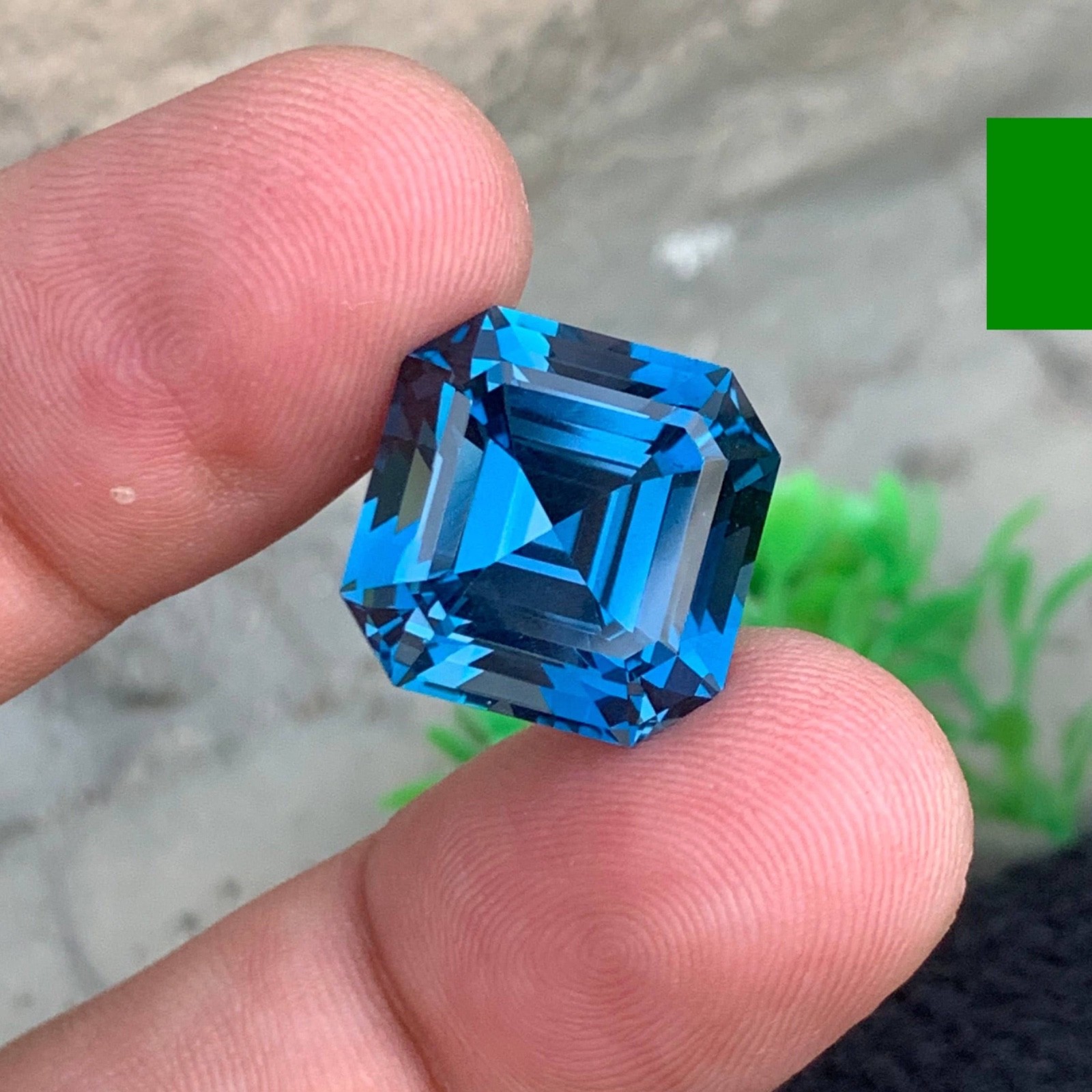 23.80 Carats Natural London Blue Topaz Stone Asscher Cut From African