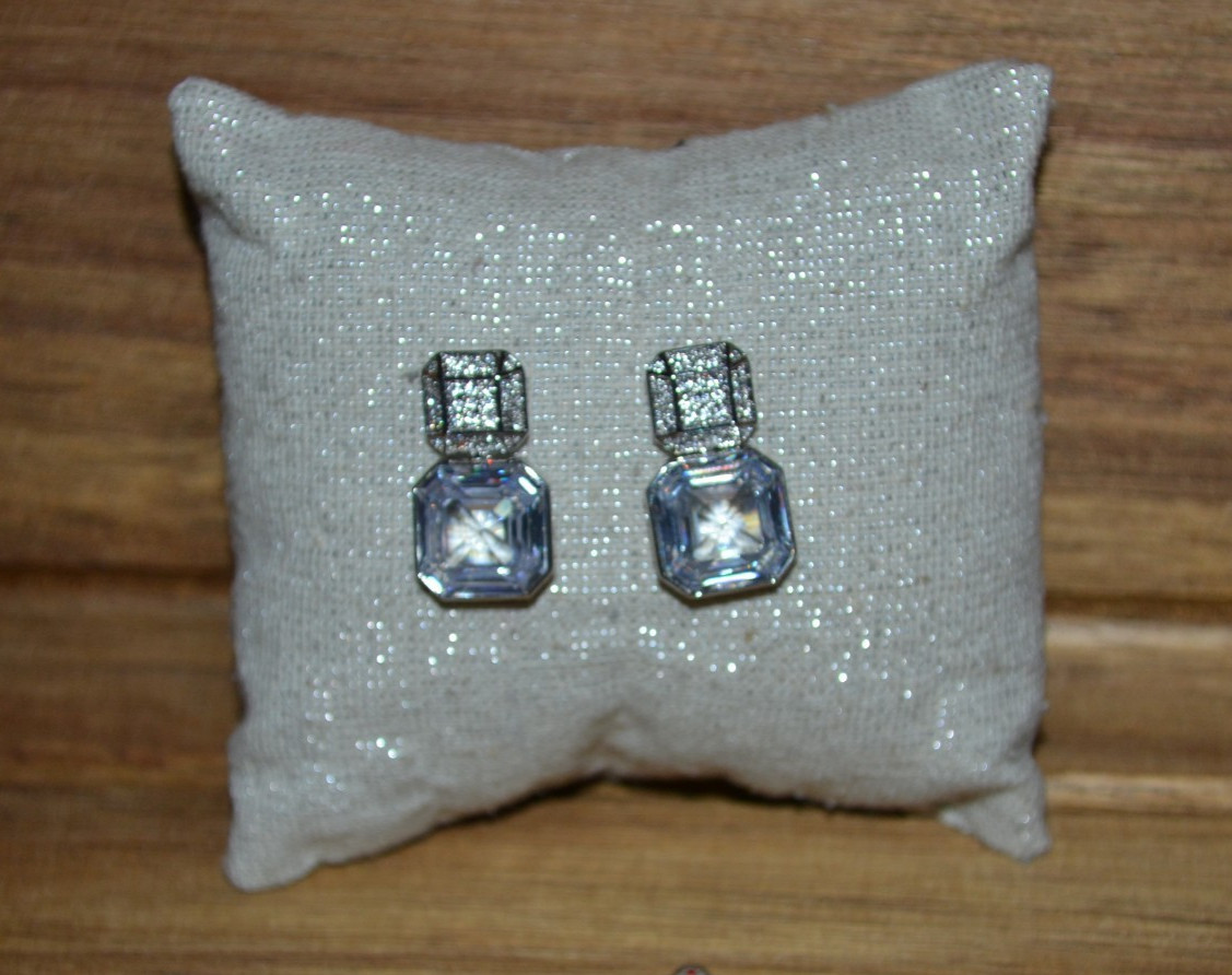 Henri Bendel Luxe Asscher Cut Pave Stud Earrings