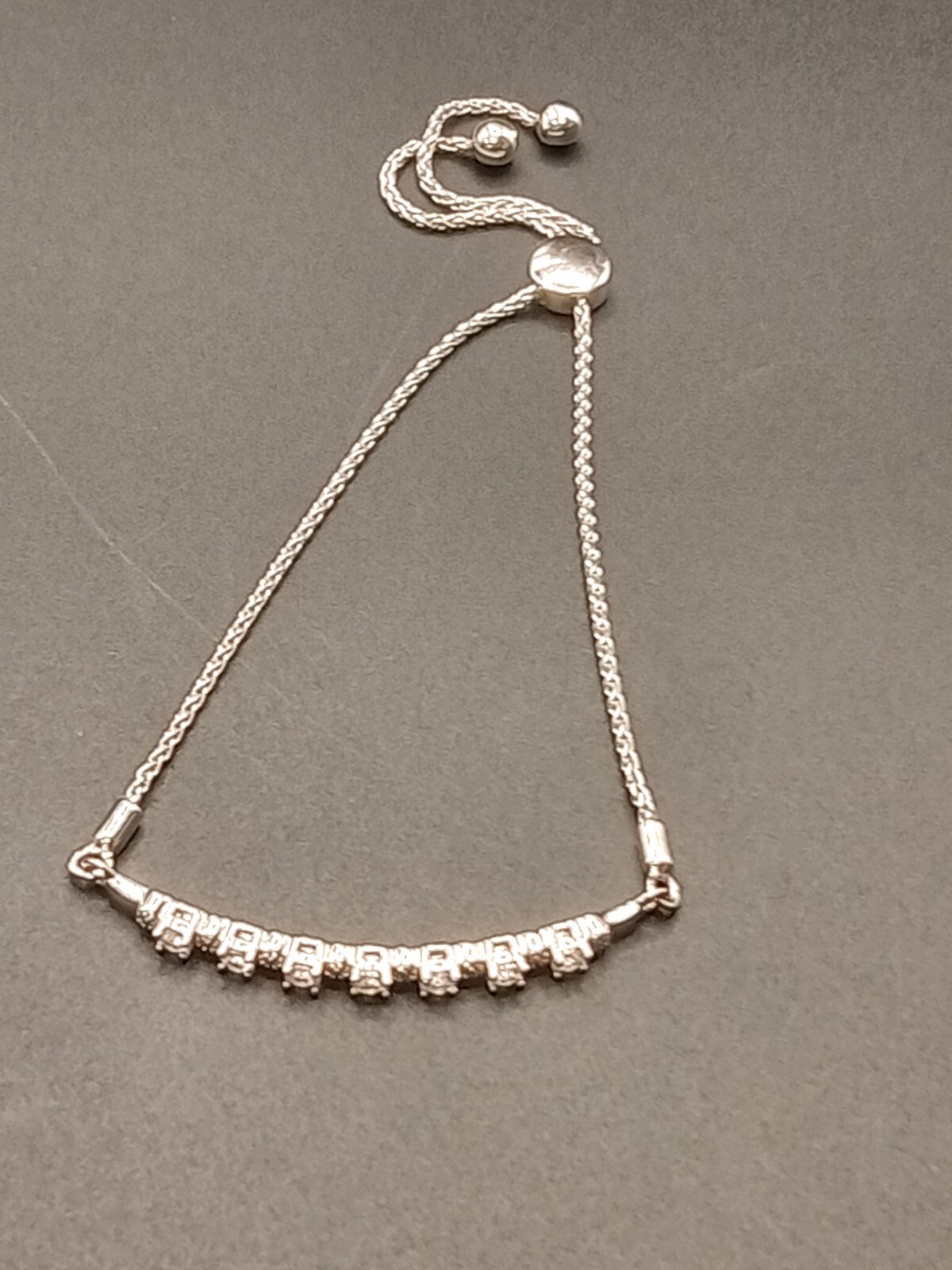 Sterling Silver – Cz Diamond Cut 9″ Adjustable Chain Bracelet – (SJ147)