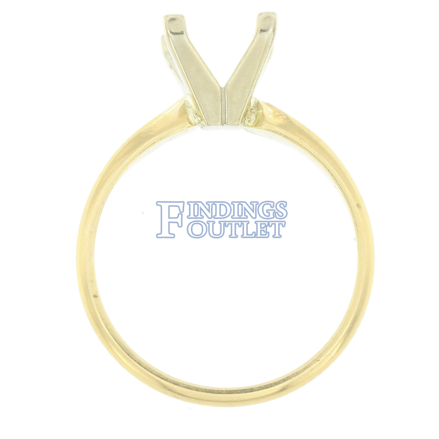 14K Yellow Gold Princess Engagement Solitaire Ring 4Prong Mounting Solid Setting