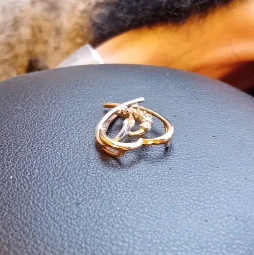 9ct Yellow and White Gold Cubic Zirconia Double Interlocking Heart Pendant