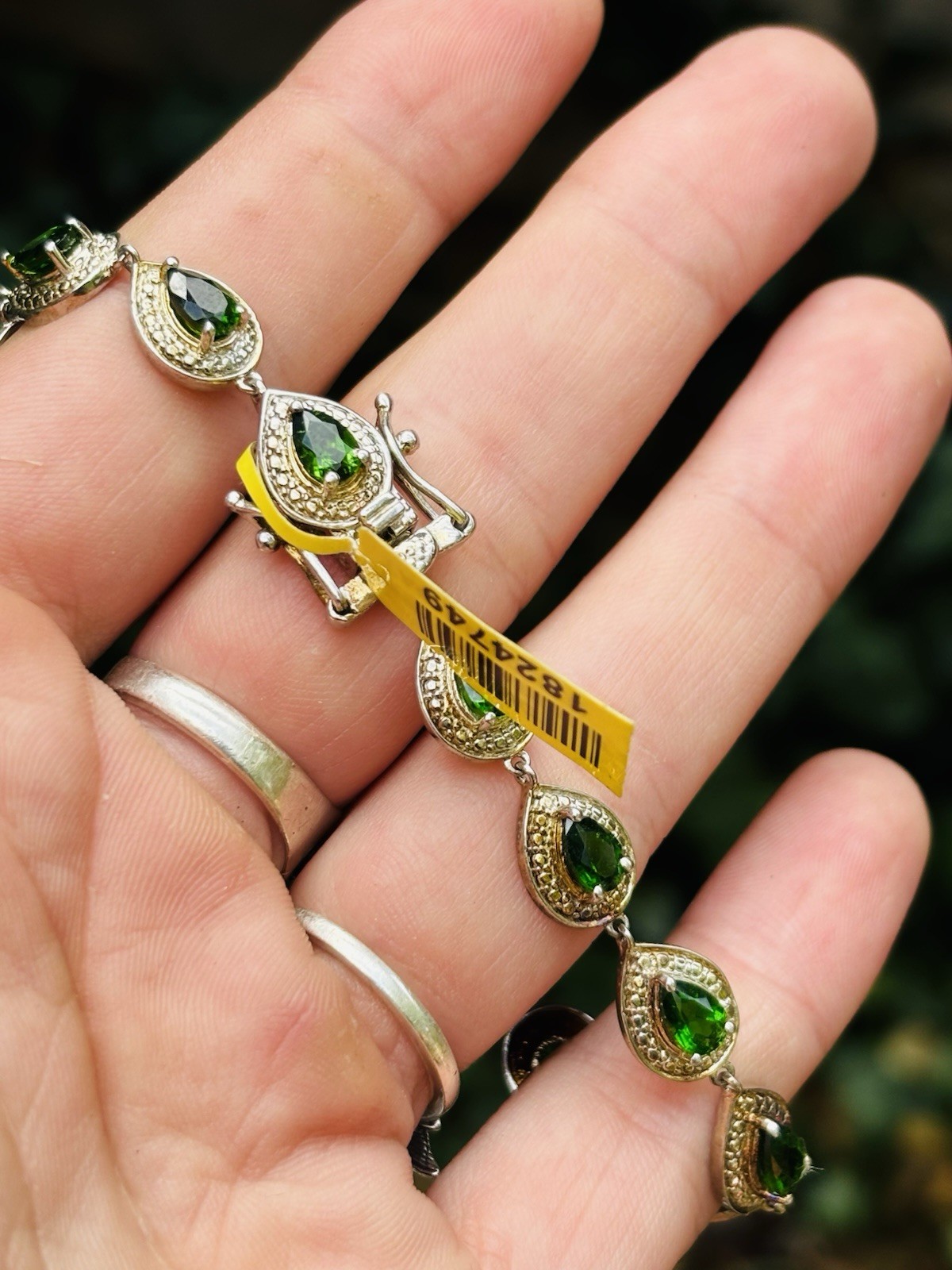 TJC silver and chrome diopside bracelet new with tag