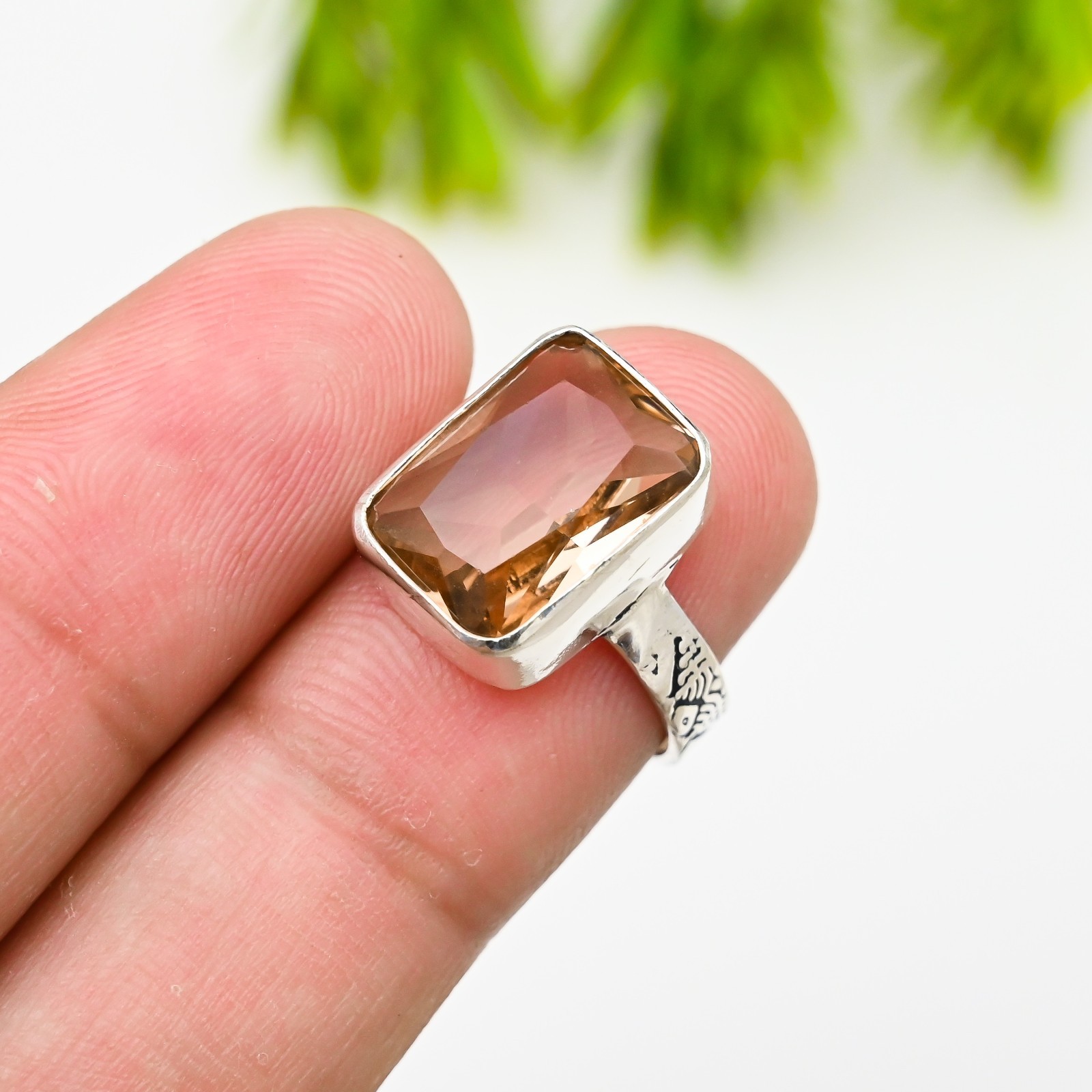 Smoky Quartz Gemstone 925 Sterling Silver Ring Handmade Jewelry Gift Valentine