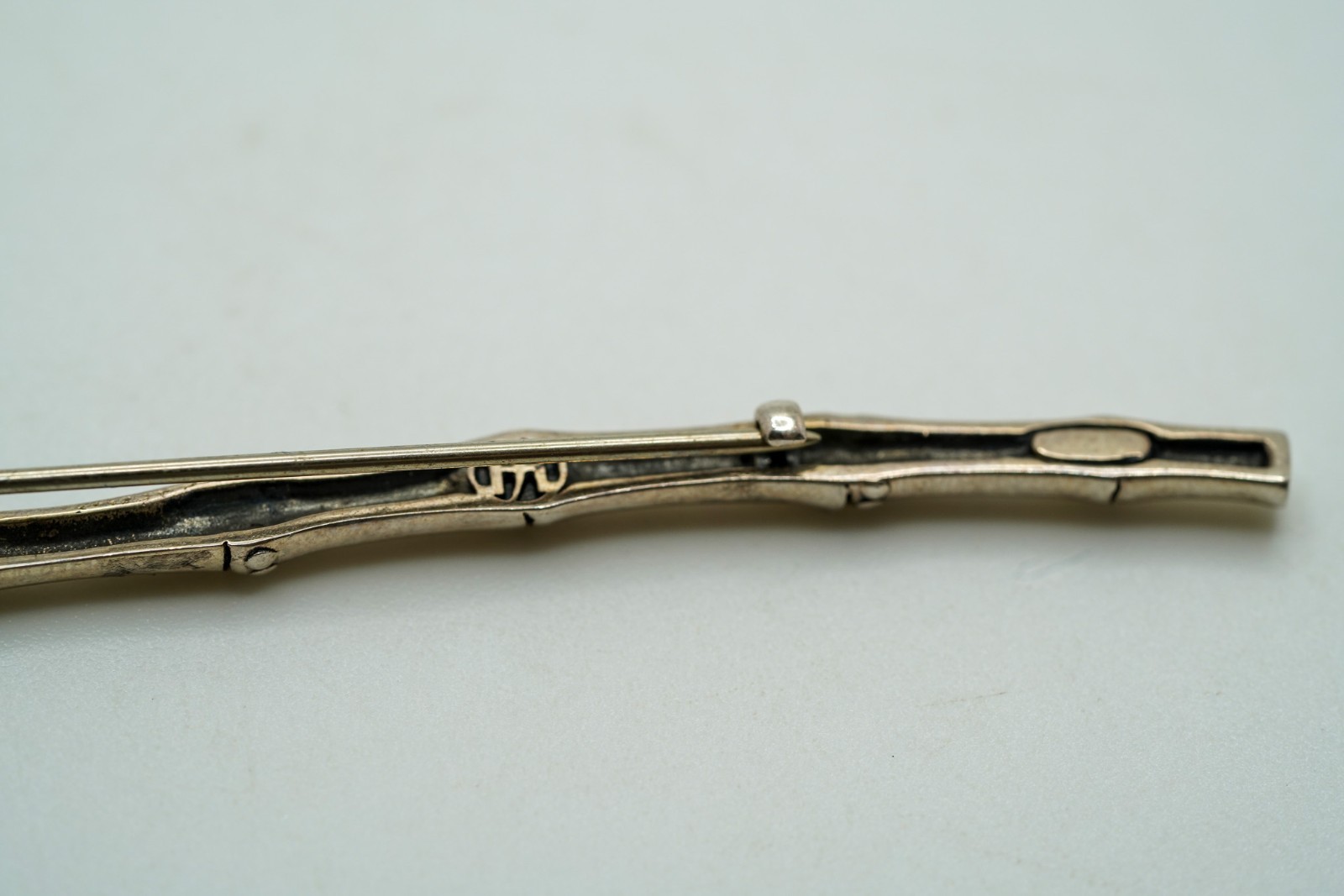 Vintage Sterling Silver John Hardy Bamboo Tie Pin / Brooch 7.2cm JB48
