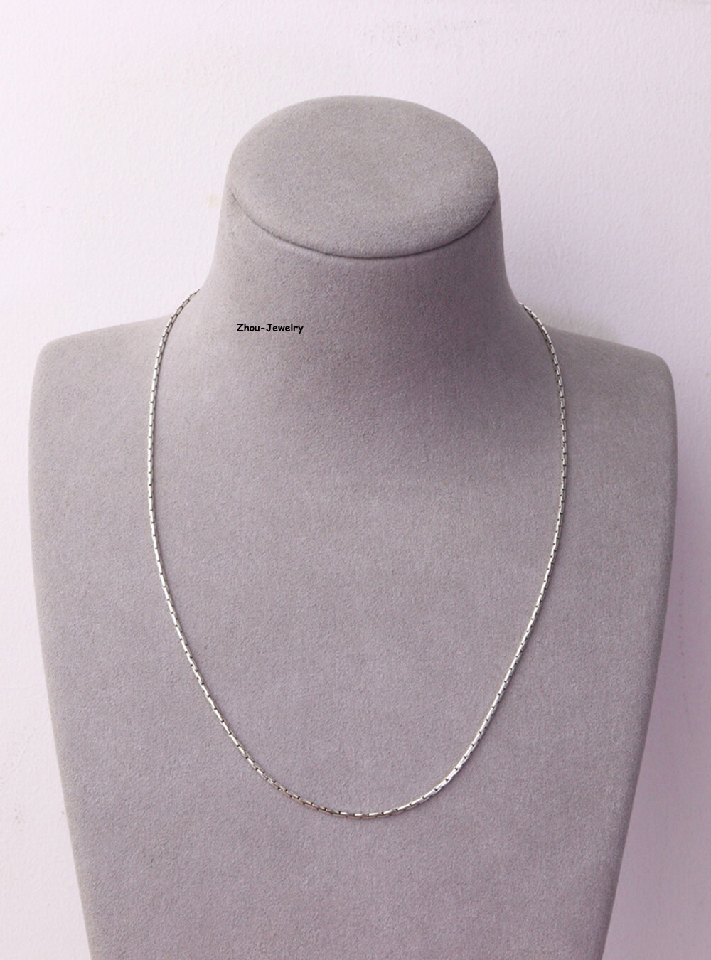 Solid 925 Sterling Silver Women Men 1.5mm Bamboo Link Chain 5-6g 17.7inch