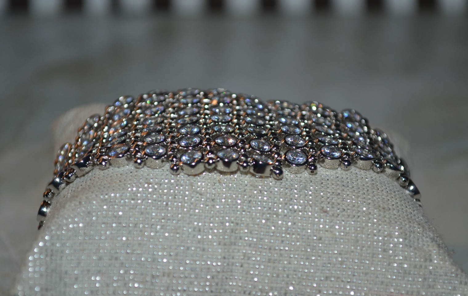 Henri Bendel Crystals Mesh Bracelet Silver