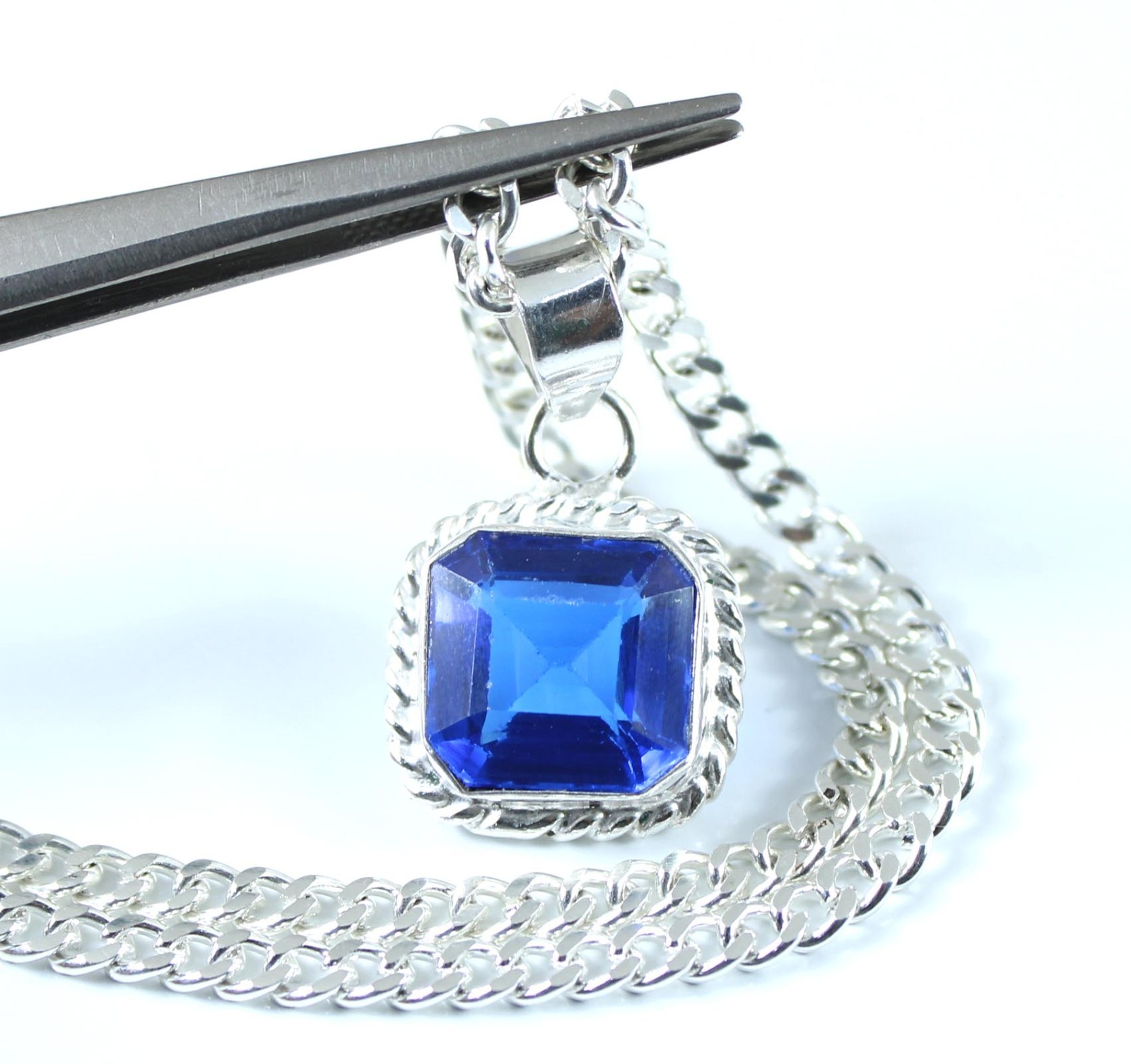 Veterans Day 14.85 Ct Natural Octagon D Block Tanzanite Gems Certified Pendant