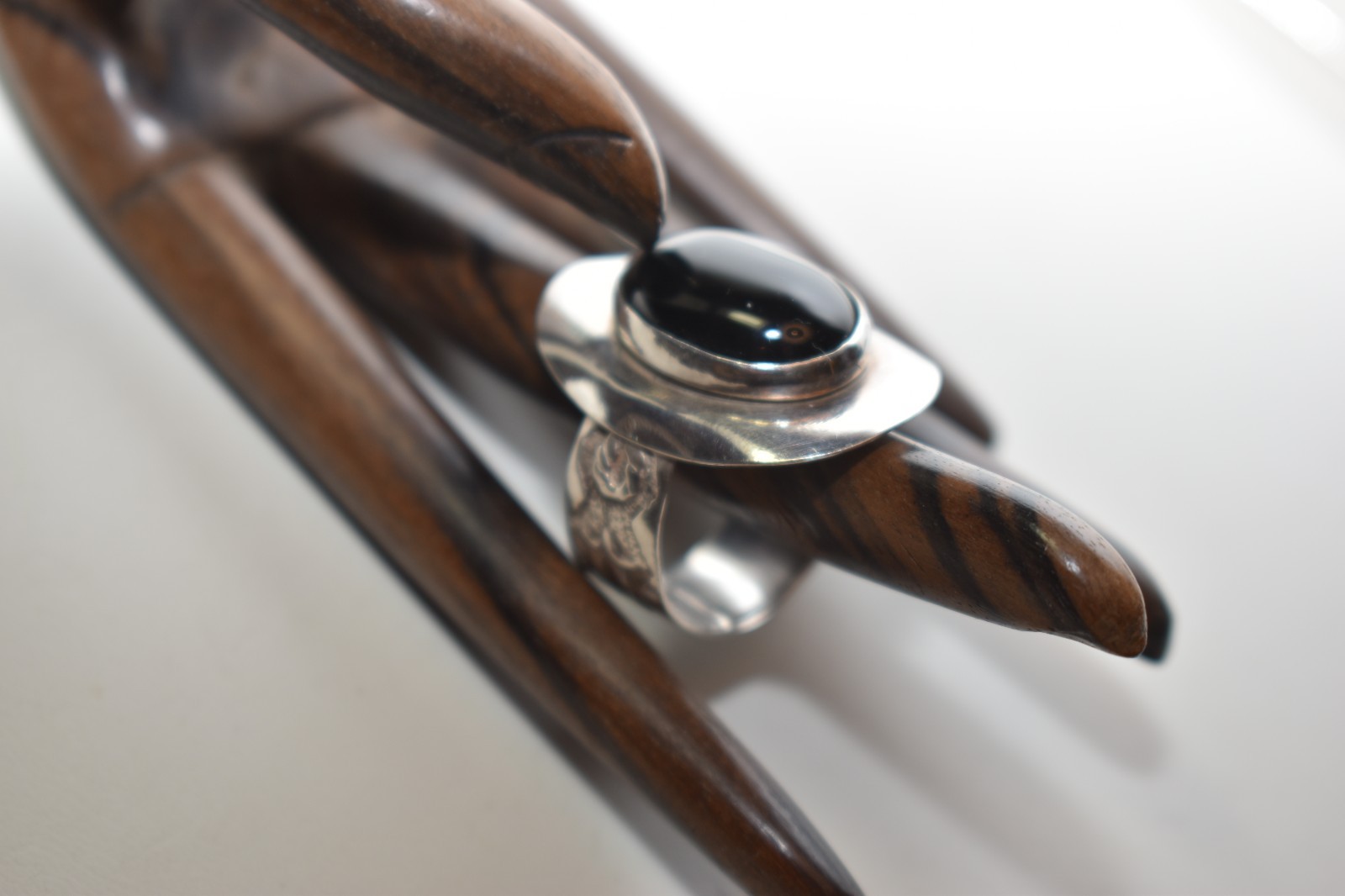 Rich, Dramatic Onyx & Sterling Ring