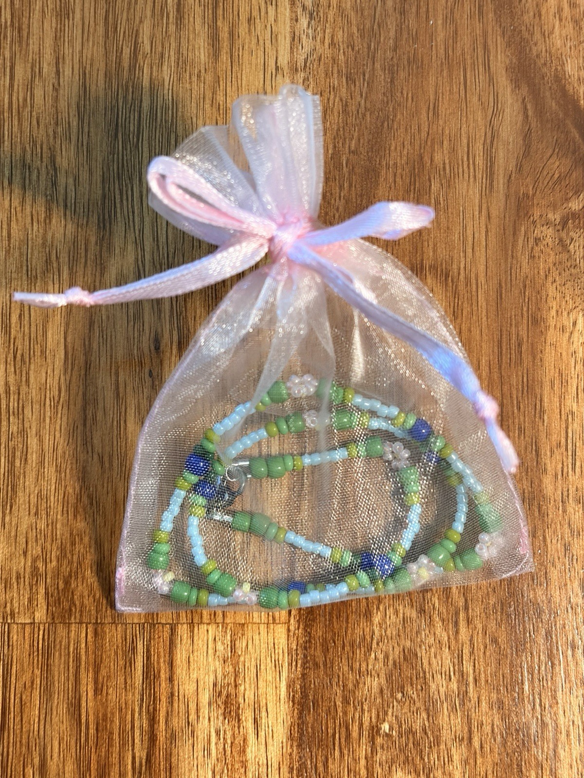 🫐✨Handmade Wild Blueberry Glass Seed Bead Necklace 15” Stainless Steel✨🫐