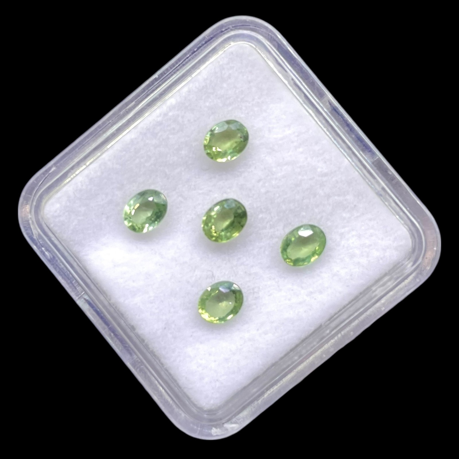 5 Pcs Natural Green Sapphire 4.5×3.5mm Oval Cut Loose Gemstone Lot Sri Lanka