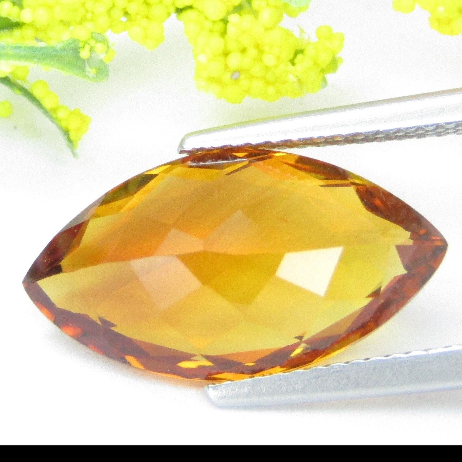 6.45Cts Lustrous Natural Citrine 18x10x6.6mm Marquise Cut Loose Madeira Gemstone