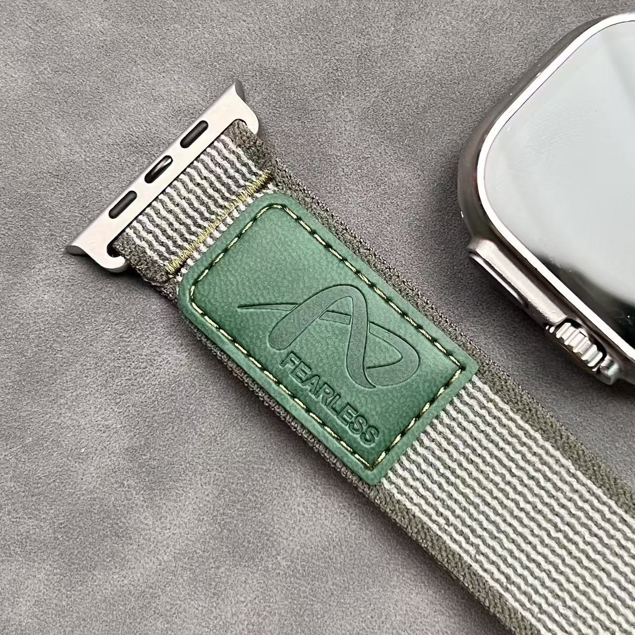 Suitable for Apple Watch S1-11/Ultra/SE – Leather Nylon Strap