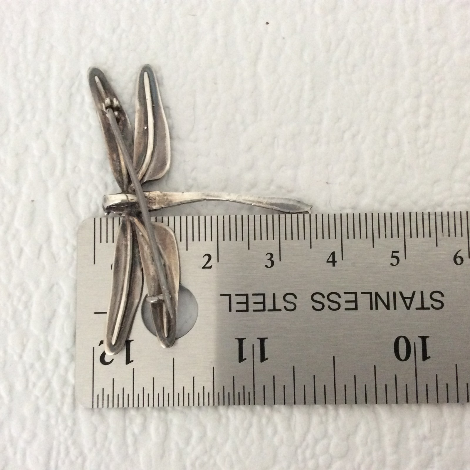Arior dragonfly brooch pendant – Silver – Enamel Blue Mosaic – 5cm/2in – Boxed