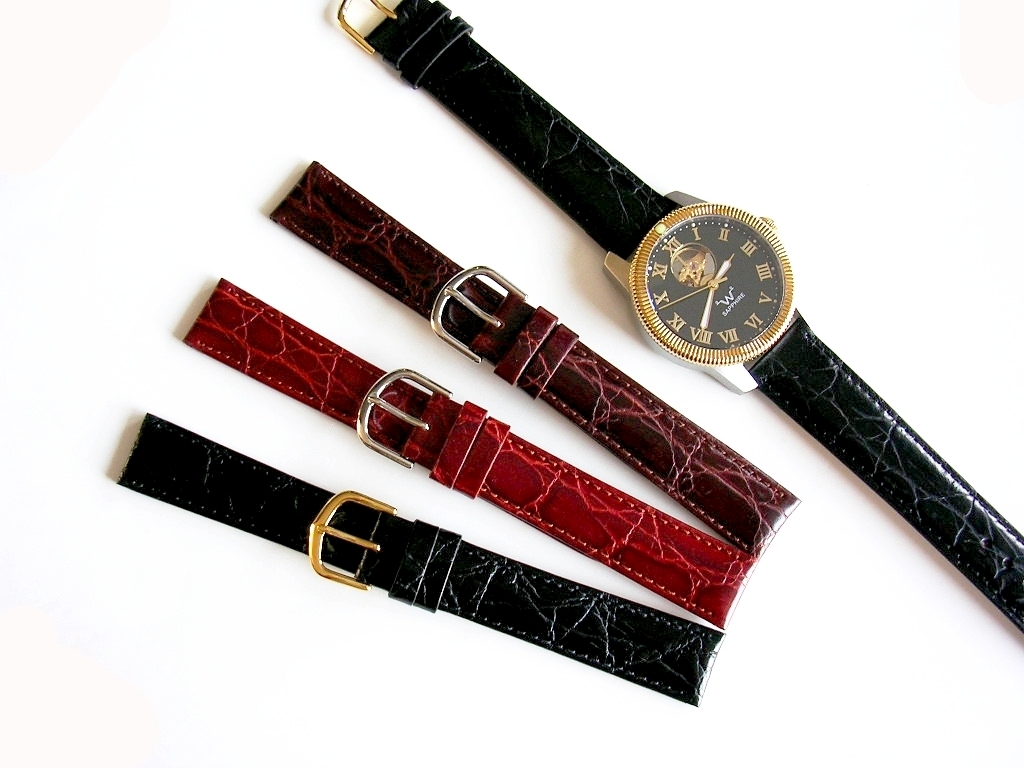 16 17 18 19 Alligator calf XL Extra Long Black Brown watch band strap IW SUISSE