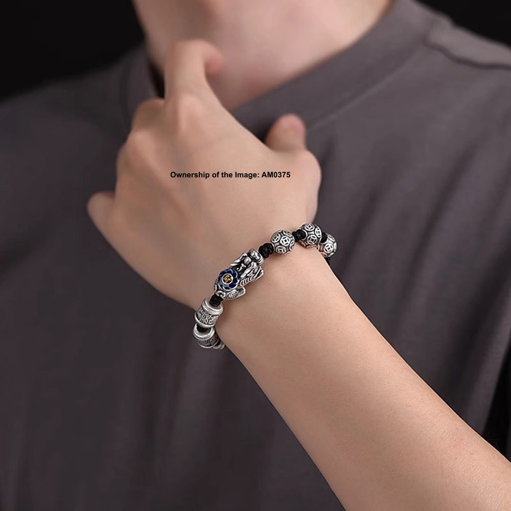 Pure S999 Fine Silver Women Men Bracelet Rich Pixiu Bracelet Adjustable 16-17cm