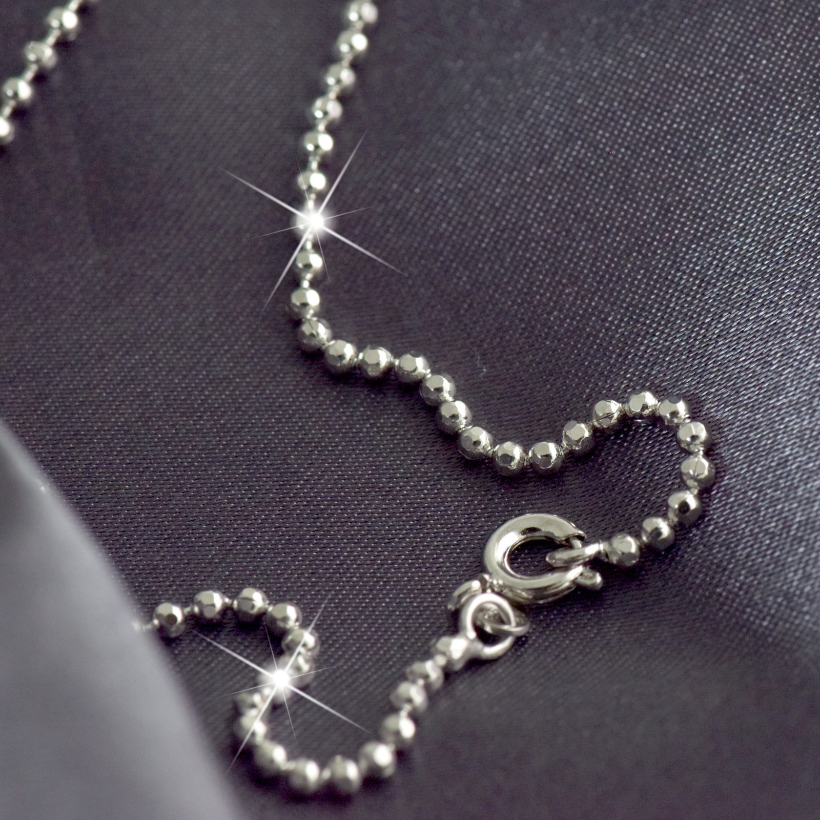 18k white gold plated ball bead dot chain necklace 80cm extra long 2mm xl aeiwo