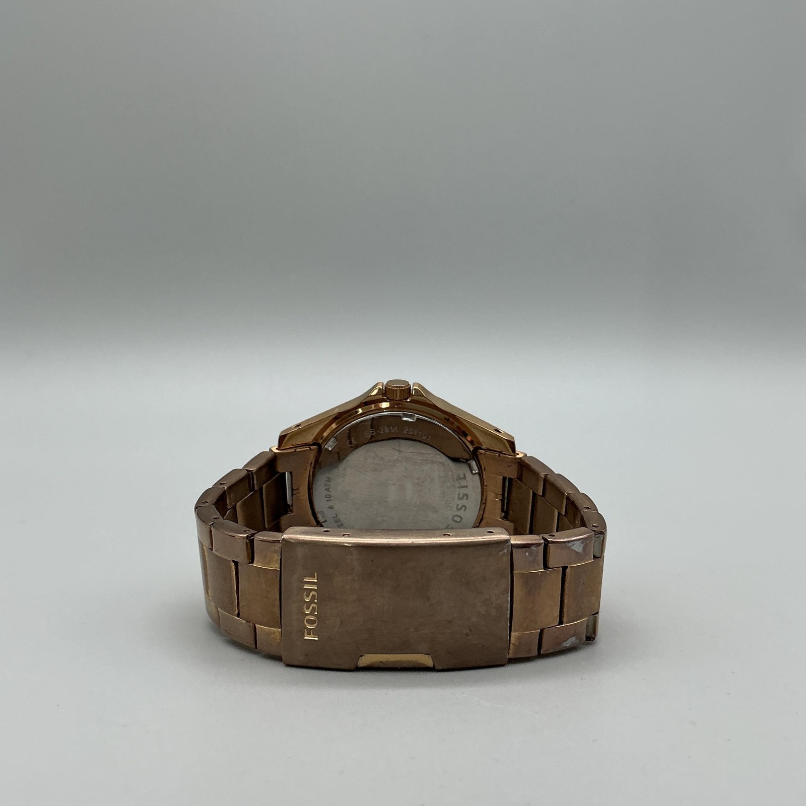 Fossil Riley ES2811 Womens Watch 38mm Rose Gold Tone Crystals New Battery 6.75″