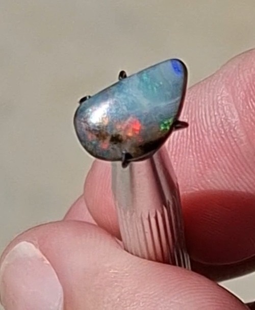 3.7ct Queensland Boulder Opal Natural Opal Gem, multicolour crystal faced.