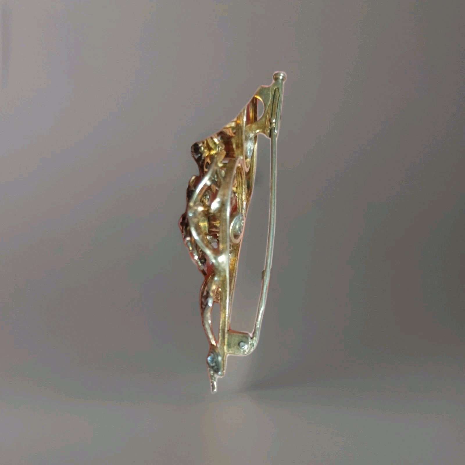 Vintage Marked 925 Silver Victorian Paste Brooch ,2.5″ Long ,
