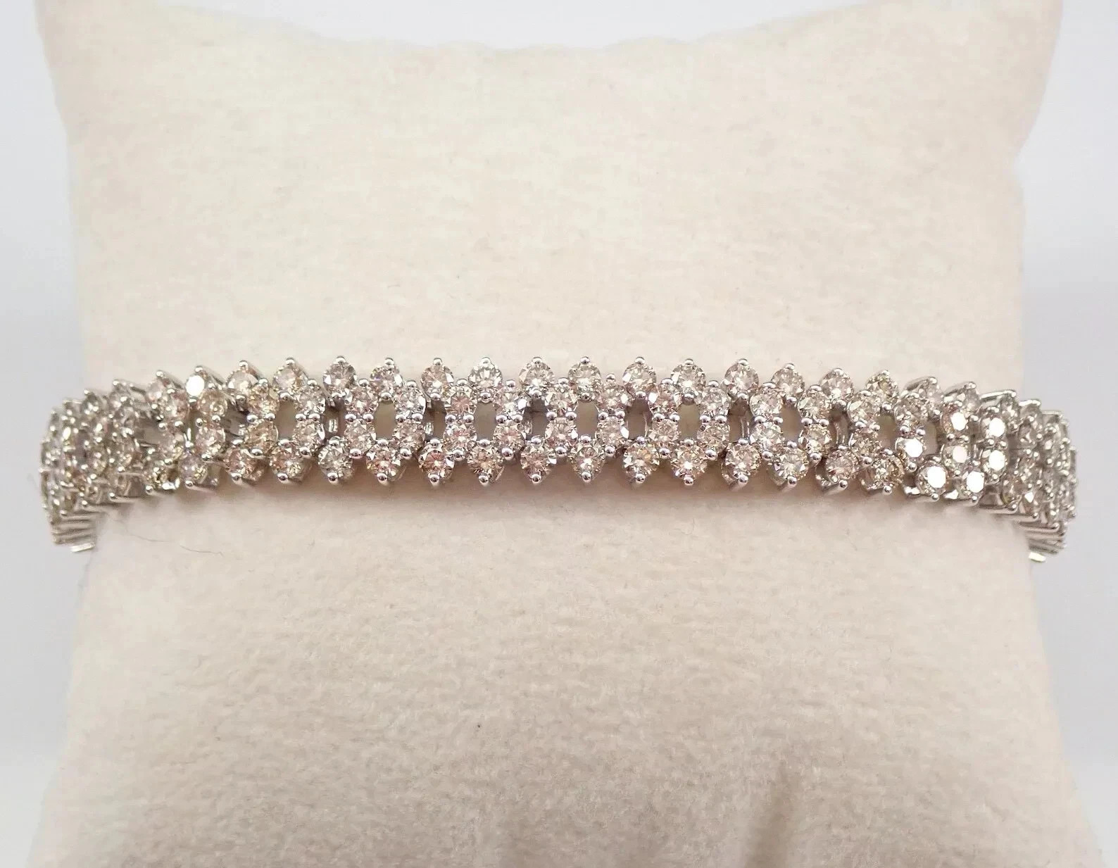 5CT Round Cut Lab Created Diamond Anniversary Bracelet 14K White Gold Plated