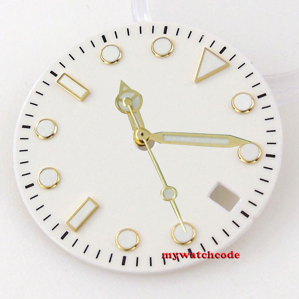 29mm White Shiny Dial Luminous Hand Fit NH35 NH36 8215 ETA 2824 2836