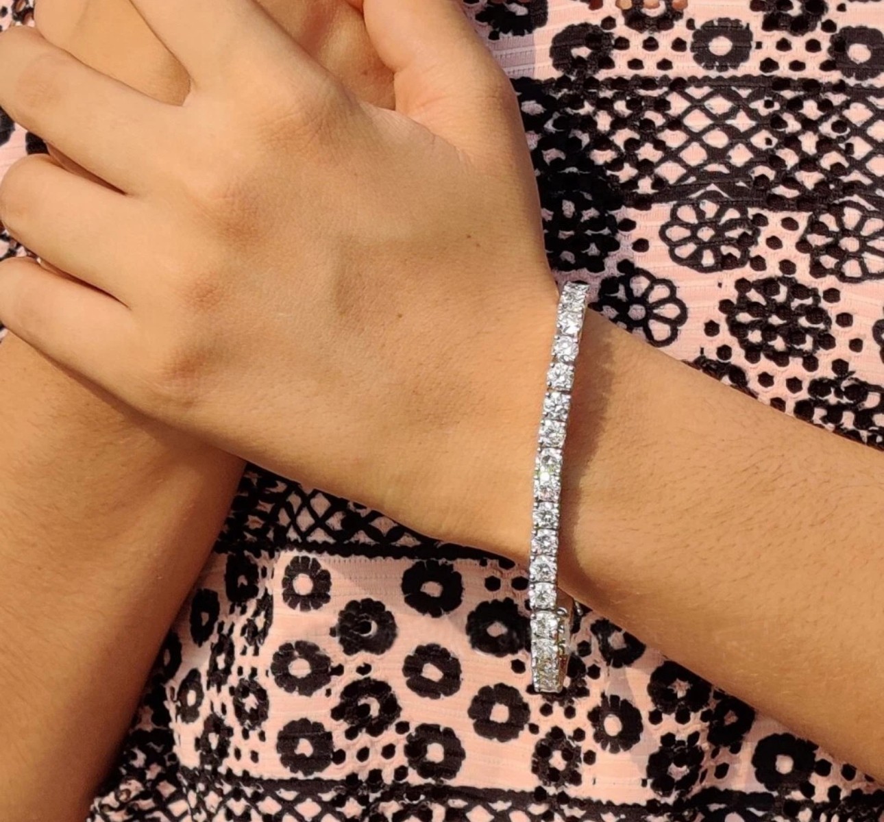 7″ Inches Long Tennis Wedding Bracelet 6 CT Round Cut Solid 14K White Gold VVS1
