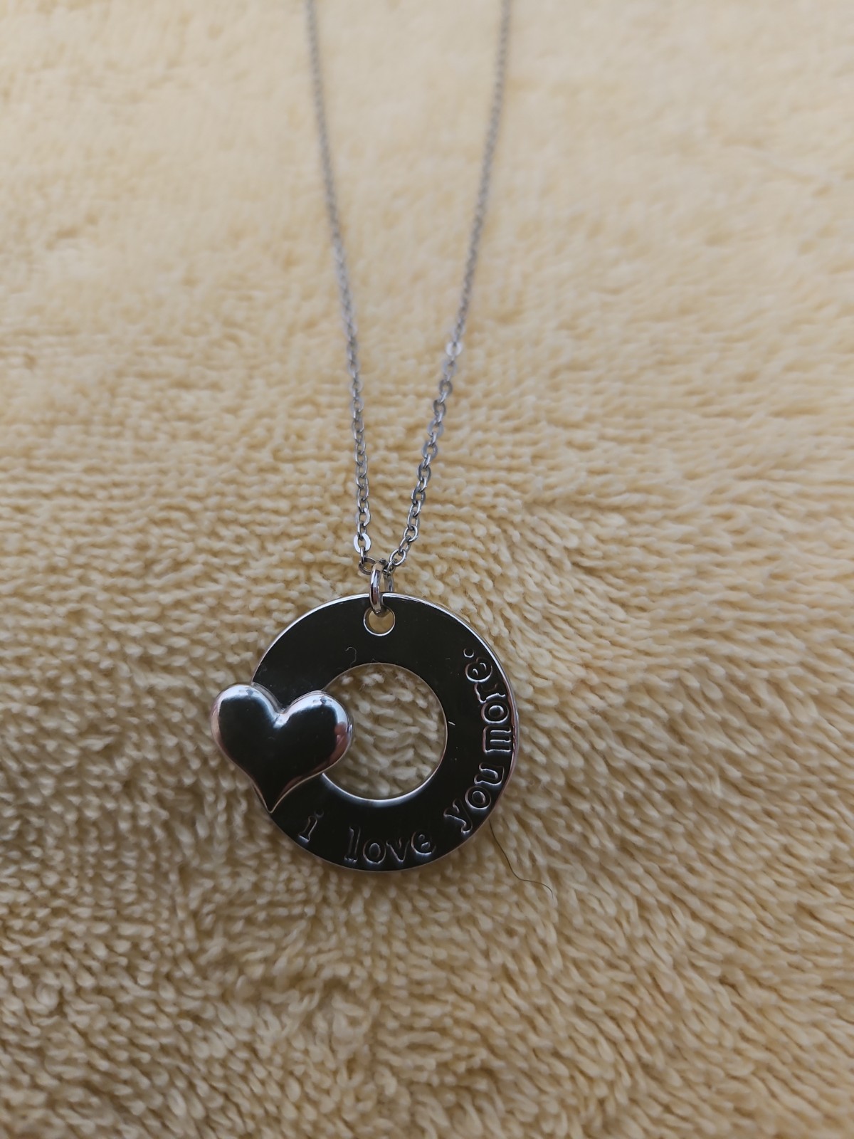Silver Color 18″ I Love You More Necklace