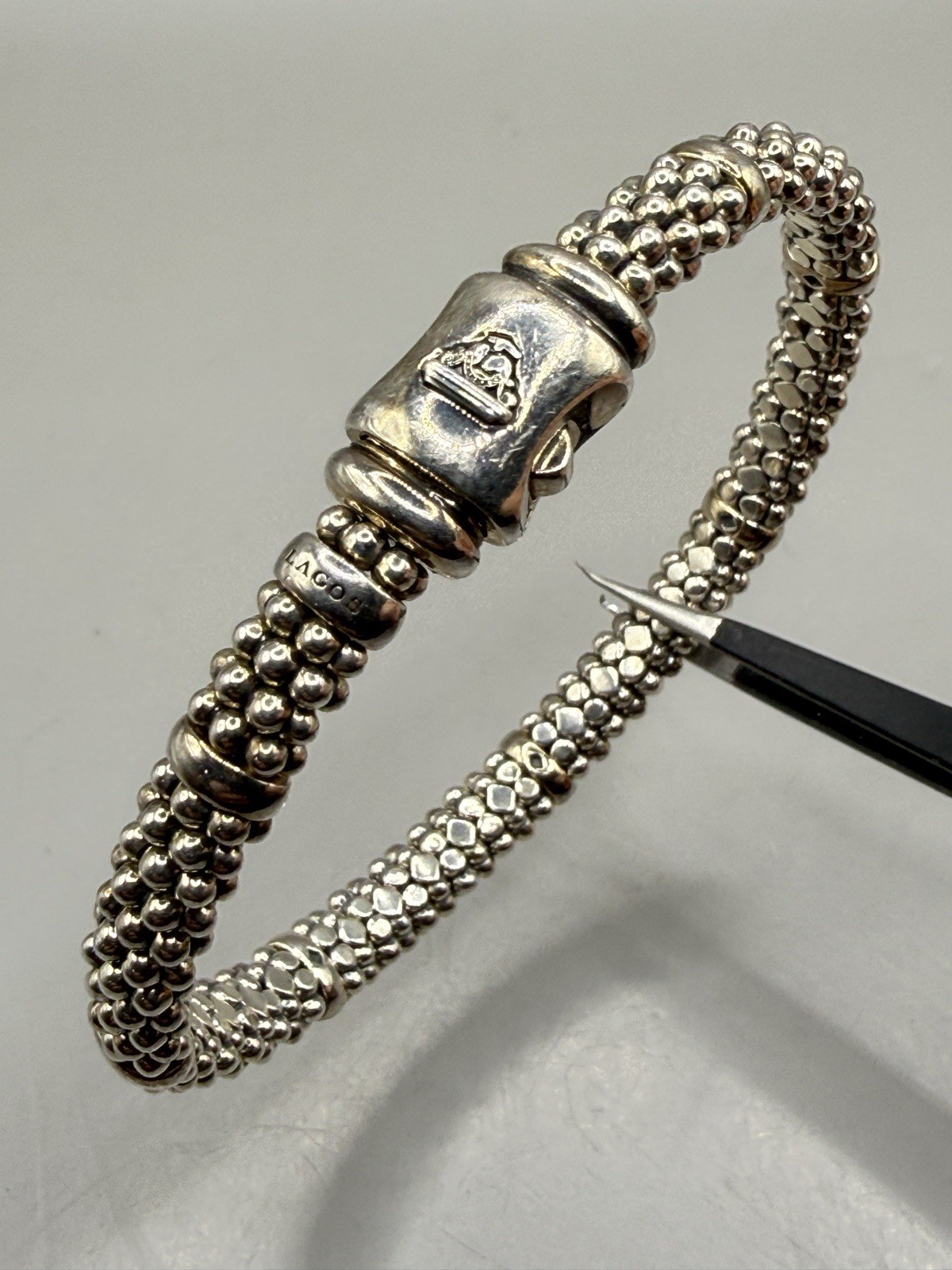 Lagos Caviar Sterling Silver Station Bracelet S+ 6mm