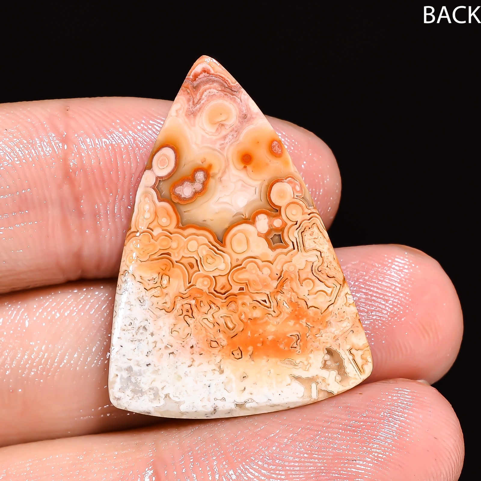 Natural Crazy Lace Agate Triangle Shape Cabochon Loose Gemstone 30X22X4MM 19 Cts