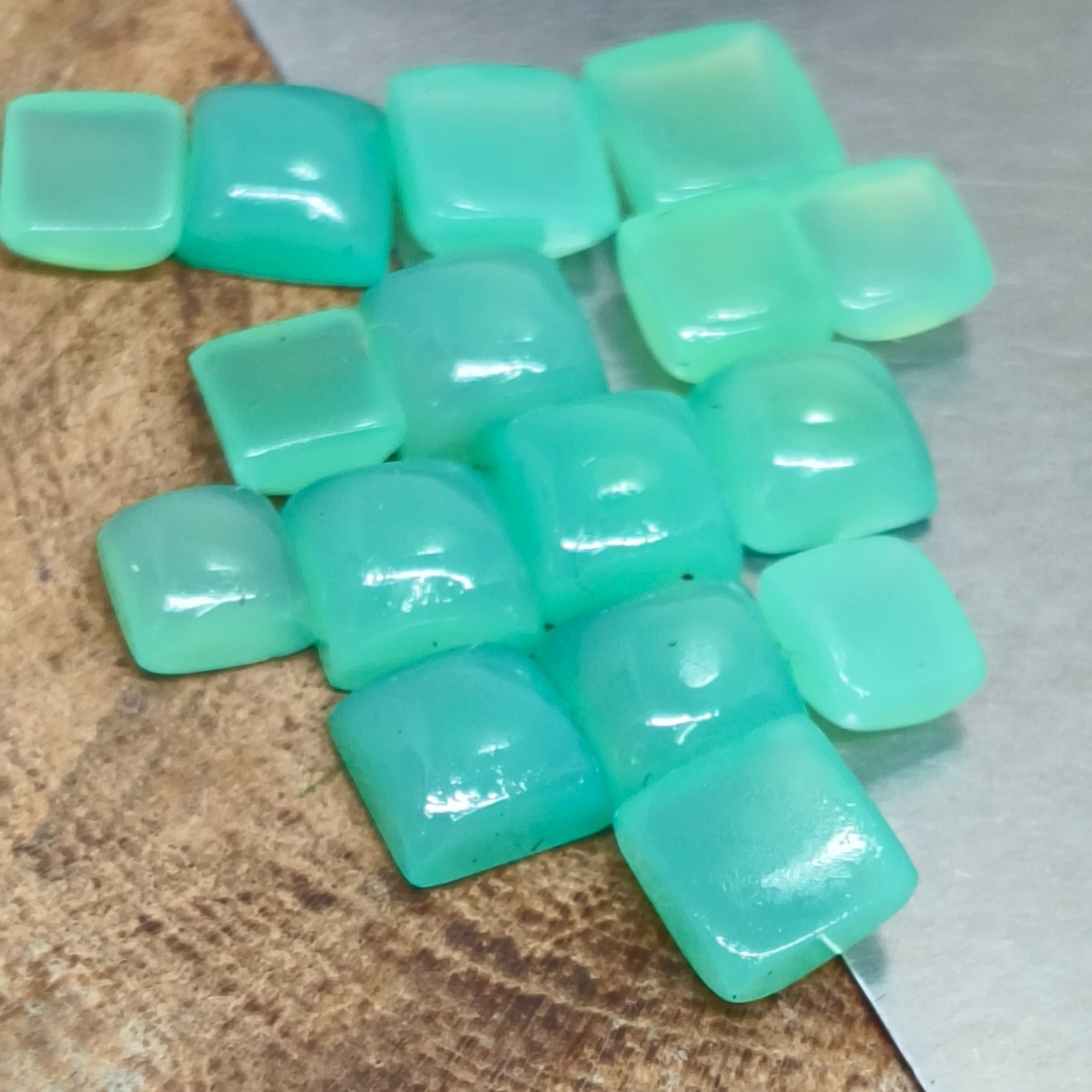 Natural Chrysoprase Chalcedony Square Cabochon Loose Gemstone 5mm-25mm