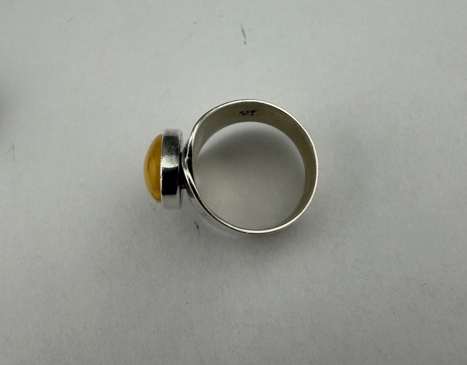 925 Sterling Silver Ring DTR Desert Rose Trading Butterscotch Egg Yolk Amber 7