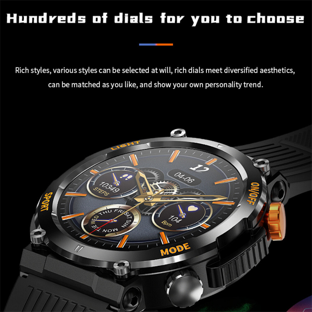 Smart Watch With LED Flashlight Heart Rate Sleep Monitor Fitness Tracker