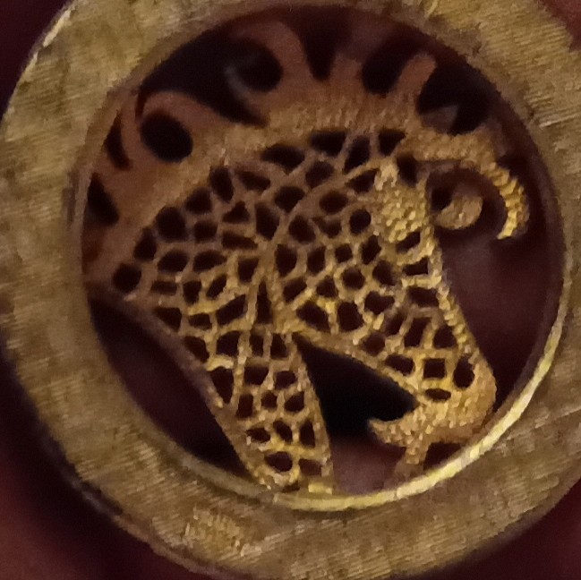 14k Yellow Gold Round Horse Head Pendant Charm w/ Clear Crystal Halo