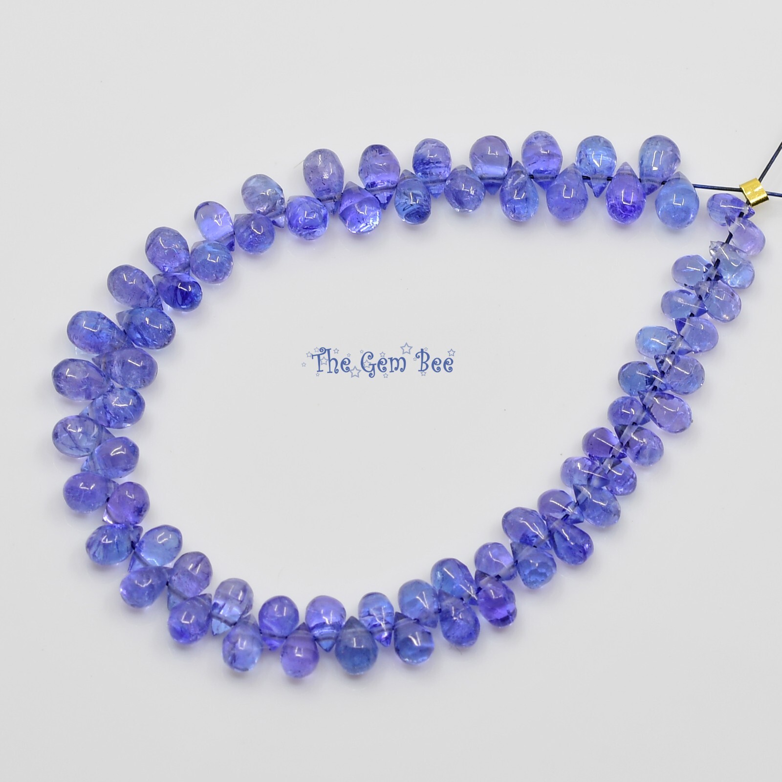 Gem Grade Tanzanite Smooth Full Teardrop Briolette Bead 5 Inch Strand