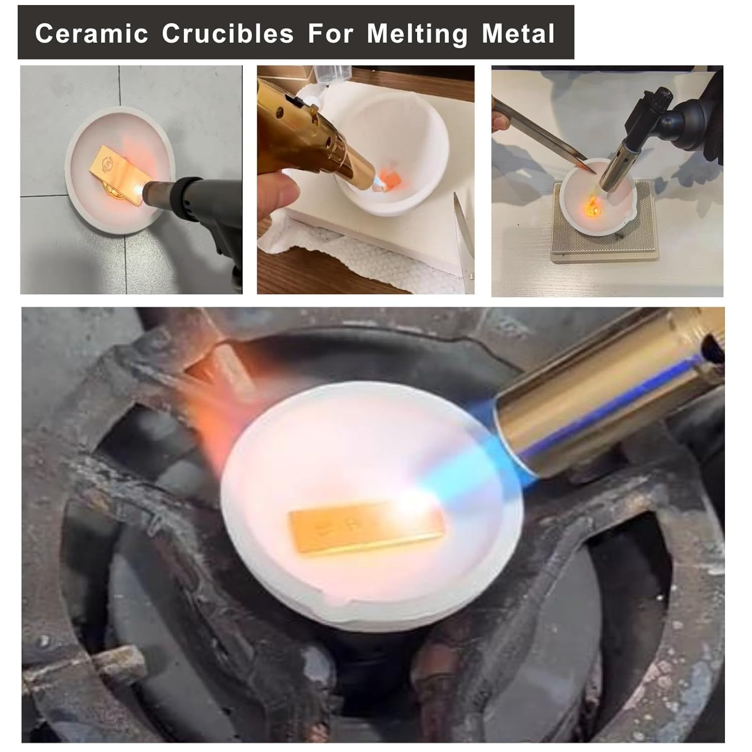 Ceramic Crucible Kit Ceramic Quartz Crucibles Bowl 8 Pieces