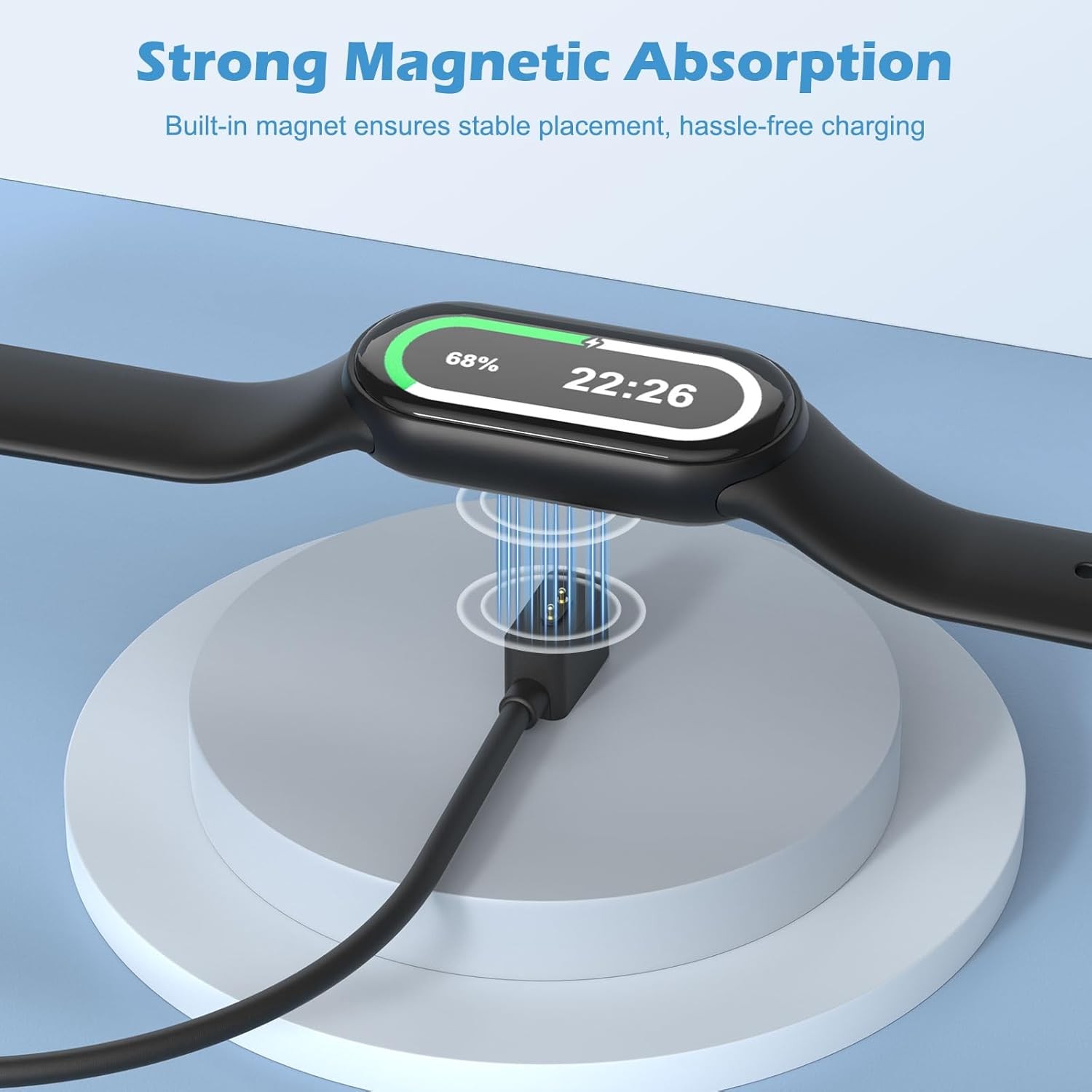 2 Pack Charger Cable Compatible with Smart Band 10/9/8 – Magnetic USB Charging D
