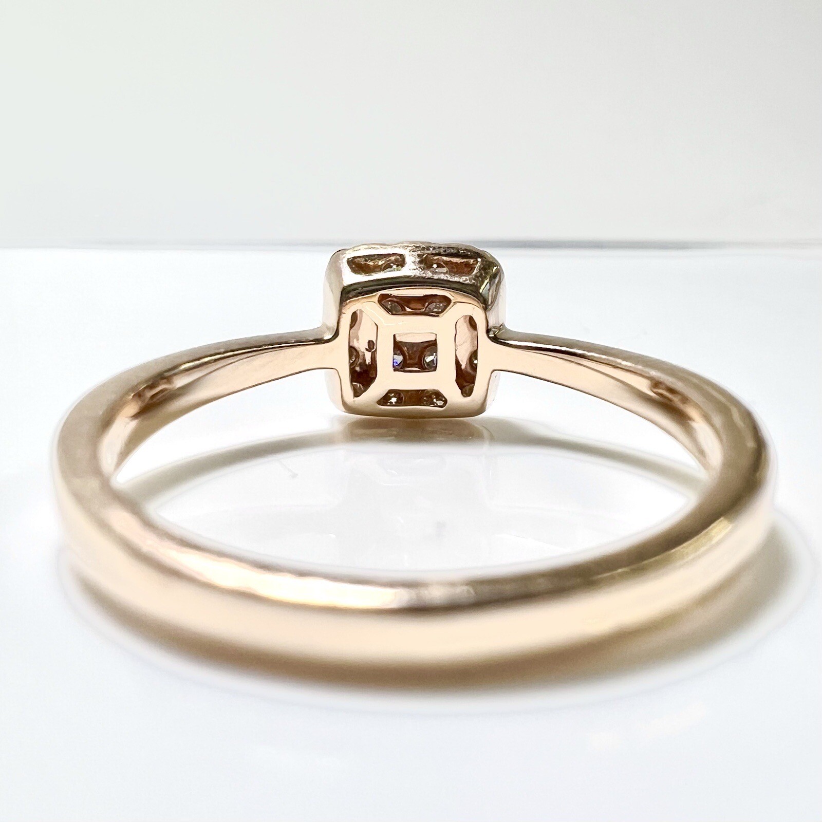 Ring 585 gold rose gold 0.26 ct. diamonds size 56.5/18mm 3.4g like new